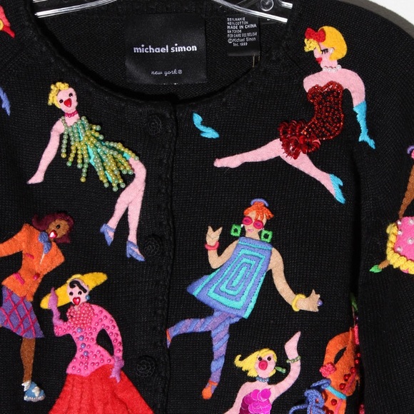 RARE✨ Vintage Michael Simon Flapper Disco Sweater - Picture 1 of 8